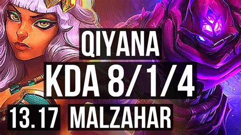 QIYANA Vs MALZ MID 8 1 4 800 Games KR Master 13 17 YouTube