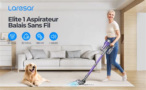 Laresar Aspirateur Balais Sans Fil W Kpa Aspirateur Sans Fil