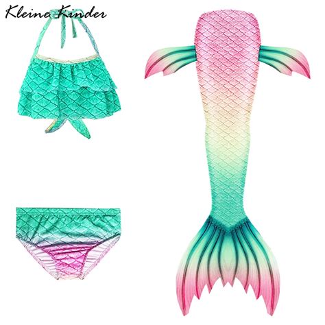 Maid Swimsuit Infantil Meninas Swimwear Pcs Bikini Set Mermaid Tail