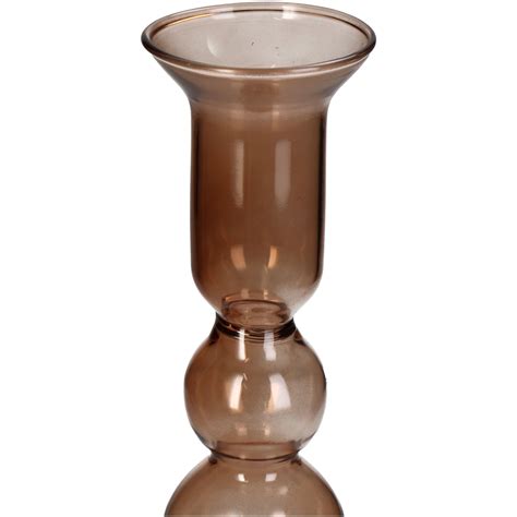 Candle Stick Glass Light Brown X X Cm Groothandel Wiljan