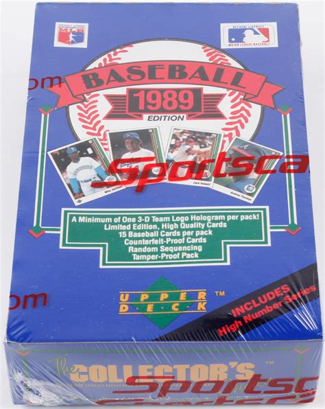 1989 Upper Deck High Series Baseball Card Box With 36 Packs