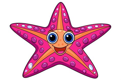 Funny Starfish Illustration with White Background, Funny starfish ...