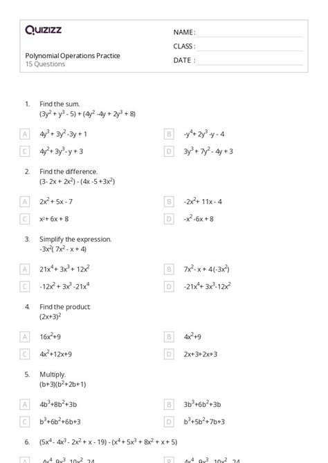 Free Polynomial Practice Worksheet Download Free Polynomial Practice Worksheet Png Images Free