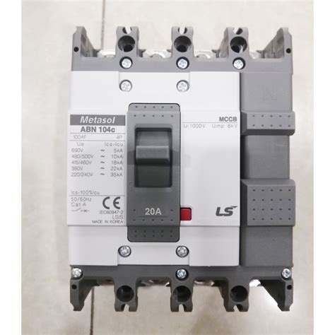 Nhà Phân Phối Aptomat MCCB Khối 4P 20A 22kA LS ABN104c Giá Tốt