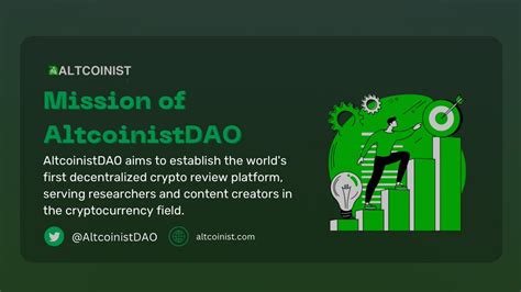 Official ⚛️ ⚡️⚖️🌎 On Twitter Altcoinistdao Aims To Establish The