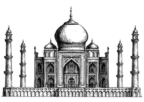 India Taj Mahal Em Um Fundo Branco Esbo O Ilustra O Stock Ilustra O