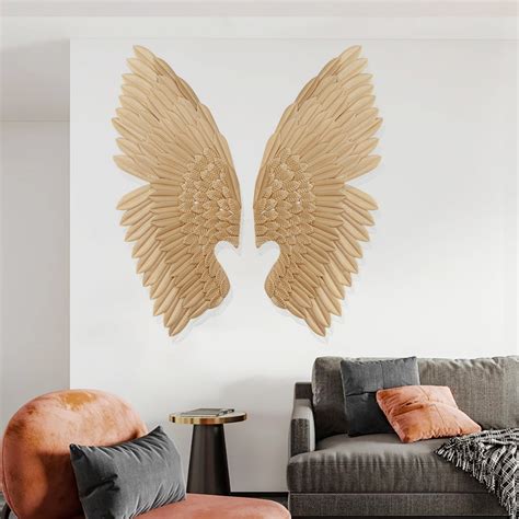 Pieces Luxury Gold Wing Wall Decor Home Art Set Homary