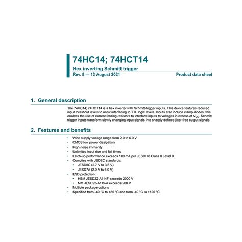 Hct Nexperia Hex Inverter Datasheet