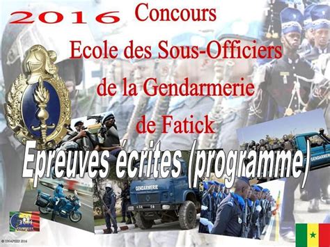 Concours Gendarmerie ESOGEN Programme des épreuves écrites le