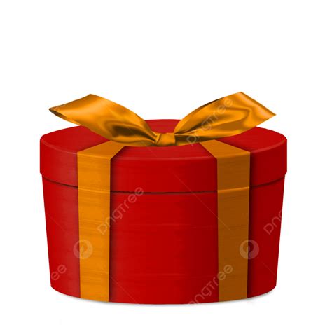 Red Gold Round Gift Box Birthday Present Gift Box Birthday Present