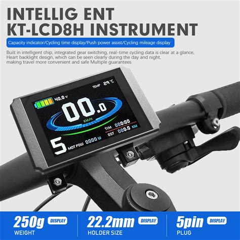 KT Ebike wyświetlacz 24V36V48V72V inteligentny KT LCD8H wyświetlacz