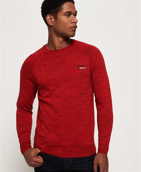 Superdry Orange Label Cotton Crew Jumper Mens Mens Sweaters