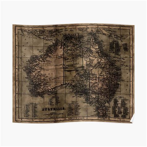 "Vintage Map of Australia" Poster by NaturePrints | Redbubble