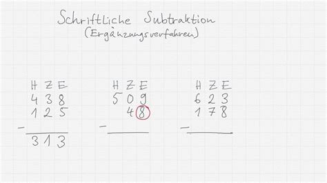 Schriftliche Subtraktion Bung Erg Nzungsverfahren Youtube