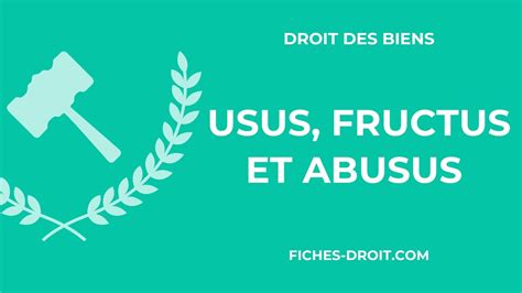 Usus fructus abusus les attributs du droit de propriété YouTube