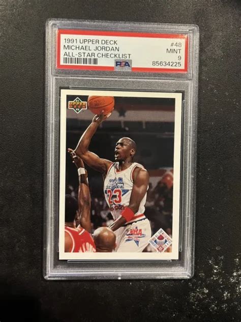 1991 UPPER DECK Michael Jordan Bulls All Star Checklist 48 PSA 9 MT