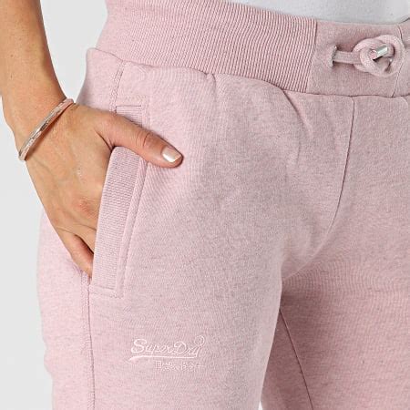 Superdry Pantalon Jogging Femme Vintage Logo Embroidery Rose