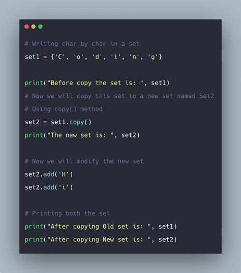 Python Set Copy Method Example Tutorial