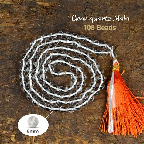 Buy Reiki Crystal Products Certified Natural Clear Quartz Mala Semi