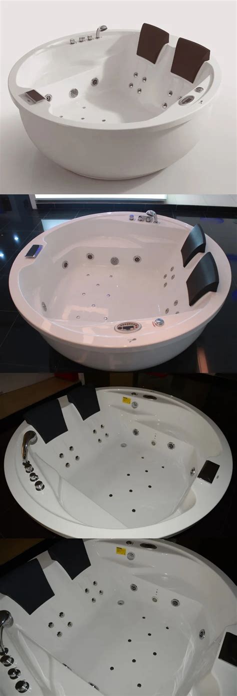 Hs B1574 Double Round Whirlpool Tub Freestanding Whirlpool Bathtub Circle Massage Bathtub