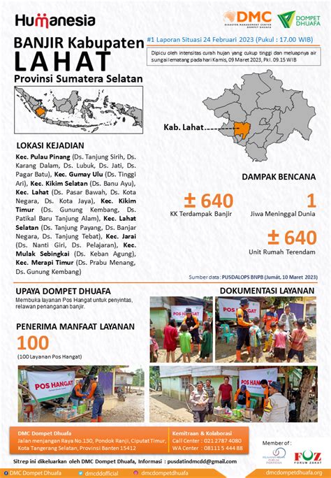 Infografis Banjir Kab Lahat Disaster Management Center Dompet Dhuafa