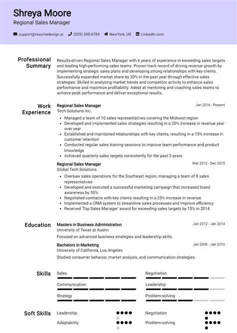 Regional Sales Manager Resume Examples And Templates For Top