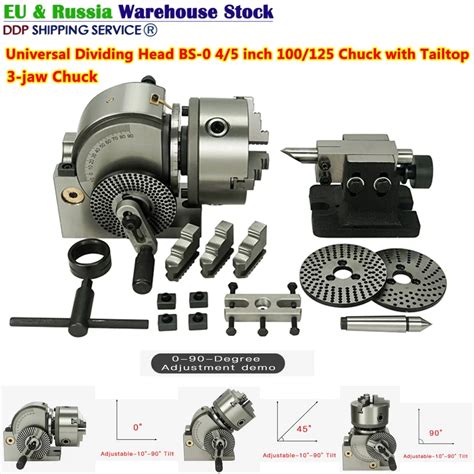 Universal Dividing Head Bs Inch Mm Mm Jaw Chuck Precision