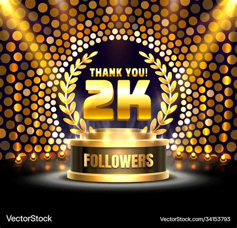 Thank You Followers Peoples 2k Online Social Vector Image