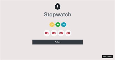 Stopwatch React Codesandbox