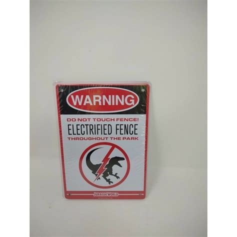 Art Jurassic World Warning Sign Do Not Touch Fence Electrified Fence Thru Park Poshmark