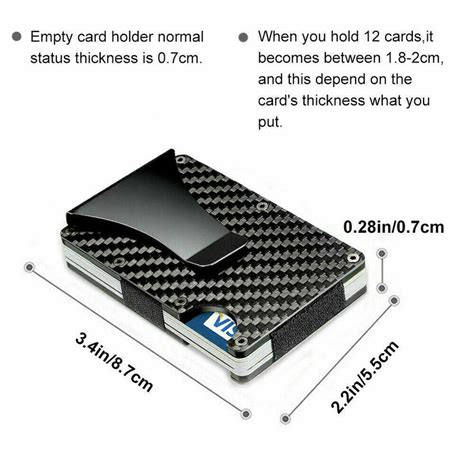 Men Slim Carbon Fiber Credit Card Holder Rfid Blocking Metal Money Cli