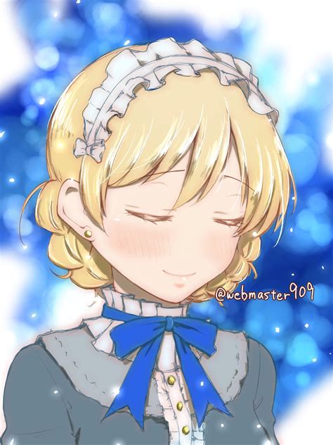 Safebooru 1girl Bangs Blonde Hair Blue Background Blue Dress Blue Neckwear Blush Braid Closed