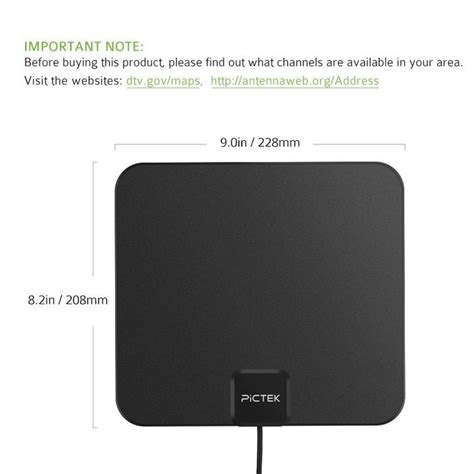 Pictek Hdtv Antenna Indoor Digital Tv Antenna Miles With Al