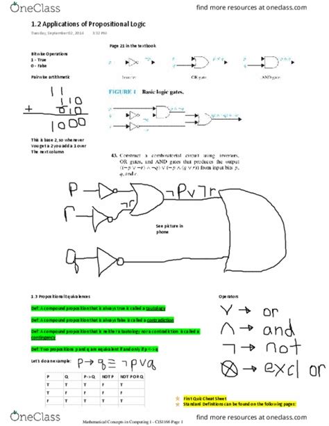 CIS 1166 Lecture 2 1 2 Applications Of Propositional Logic OneClass