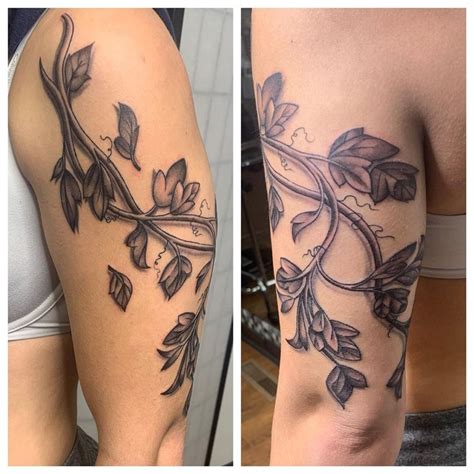 Rose Vine Tattoo Designs On The Leg