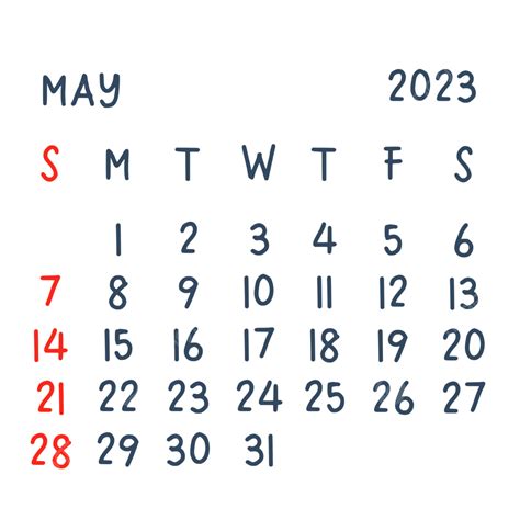 Kalender Tulisan Tangan Mei 2023 Kalender Mei 2023 Kalender Bulanan Png Transparan Clipart