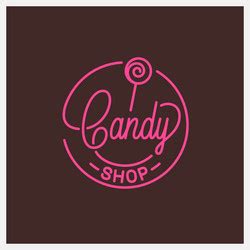 Donuts Shop Logo Round Linear Donut Bakery Vector Image