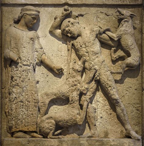 Artemis And Actaeon Metopa From The Eastern Frieze Of The Temple E In