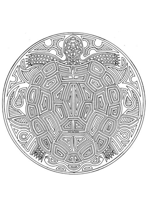 Coloriage Mandalas Tortue Dessin Gratuit Imprimer