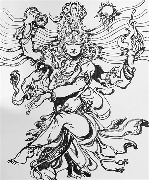 Lord Shiva Line Art