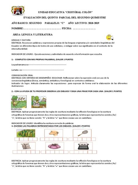 Instrumentos De Evaluacion 5p Copia Pdf Palabra Ortografía