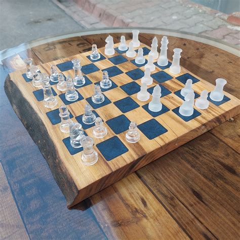 Custom Made Epoxy Chess Boardepoxy Chess Boardepoxy Chess Etsy