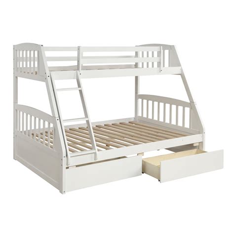 Sentern Wood Twin Over Full Bunk Bed With 2 Drawers