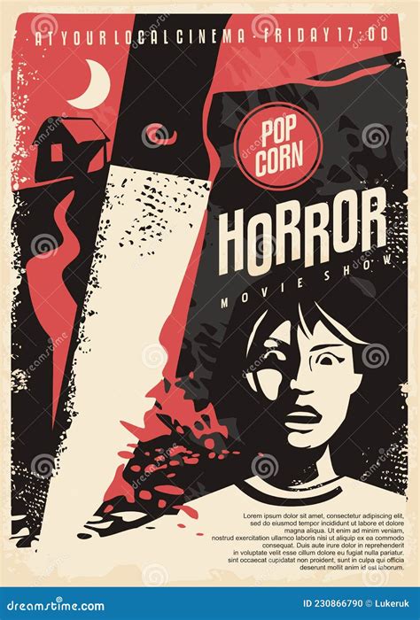 Horror Movies Poster Design Template Stock Vector Illustration Of