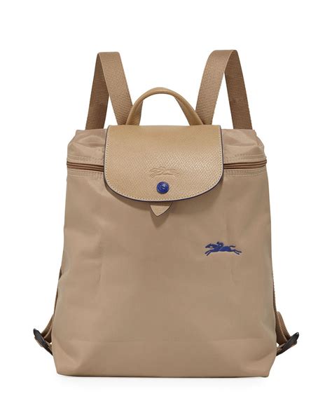 Longchamp Synthetic Le Pliage Club Nylon Backpack In Beige Blue Lyst