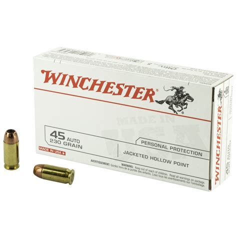 Winchester Ammunition Usa 45acp 230 Grain Jacketed Hollow Point 50