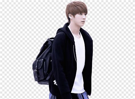 Jin Bts Man In Black Hooded Jacket Png Pngegg