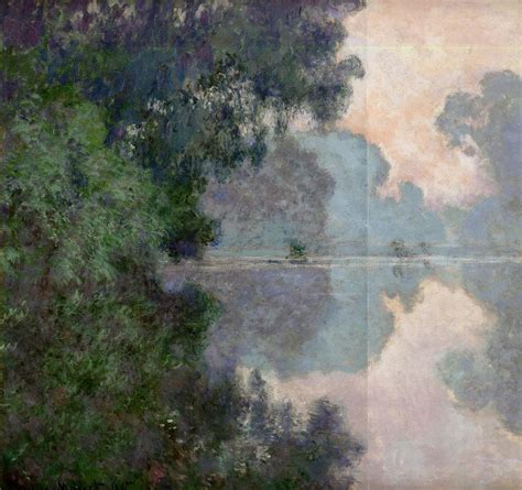 Morning On The Seine Near Giverny Painting Claude Oscar Monet