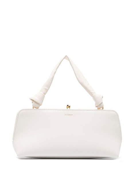 Jil Sander Goji Small Leather Shoulder Bag In White Lyst