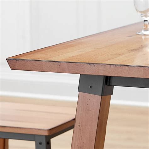 Lancaster Table And Seating Industrial 30 X 48 Solid Wood Live Edge Table Top With Honey Maple